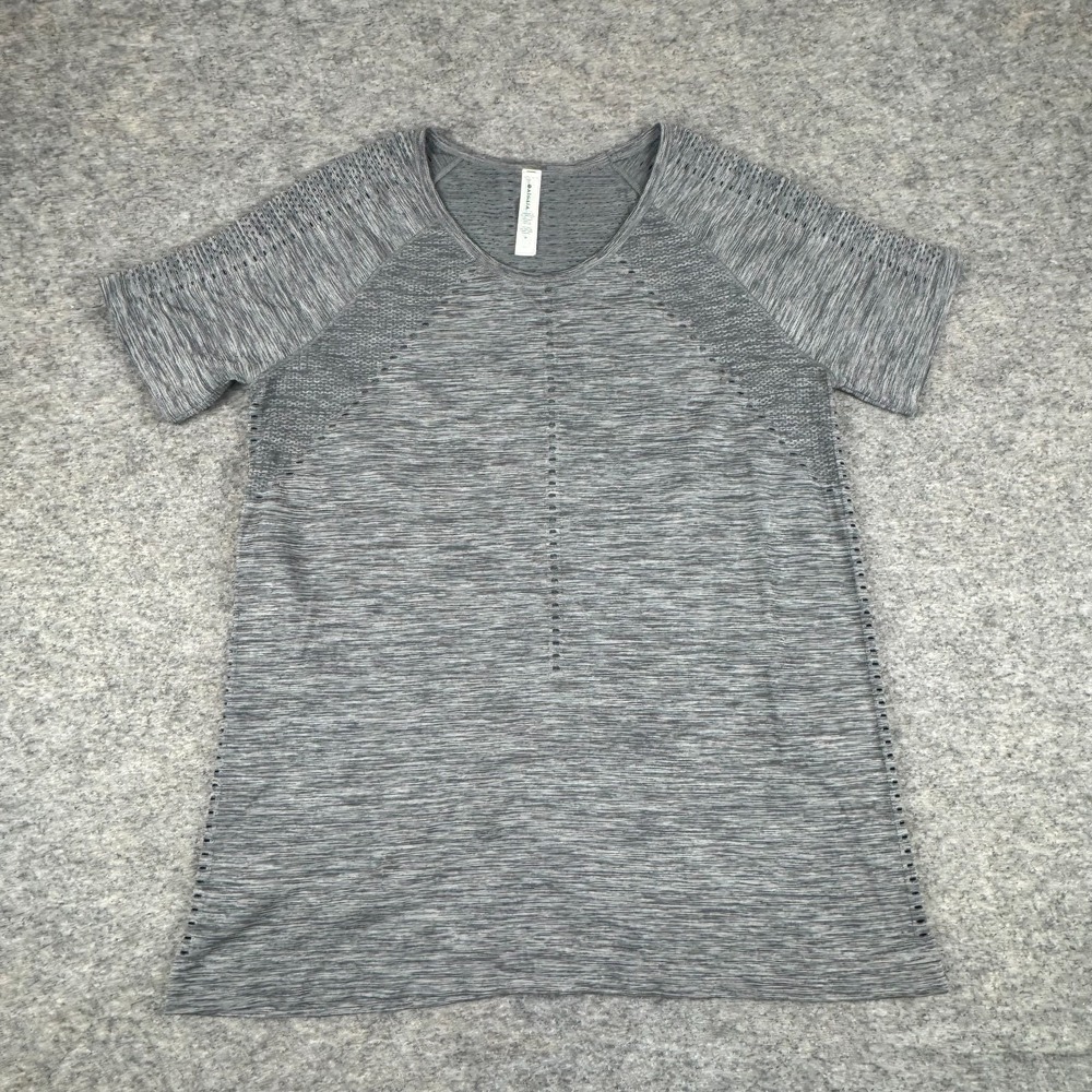 Athleta Foothill Seamless Tee T-Shirt Nylon Gray Womens Medium M